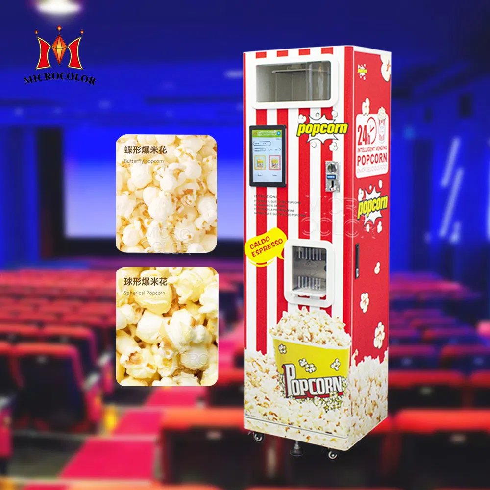 Best Sale Movie Theater /Bar/ Automatic Touch Screen 2 Flavor Popcorn Making Vending Machine