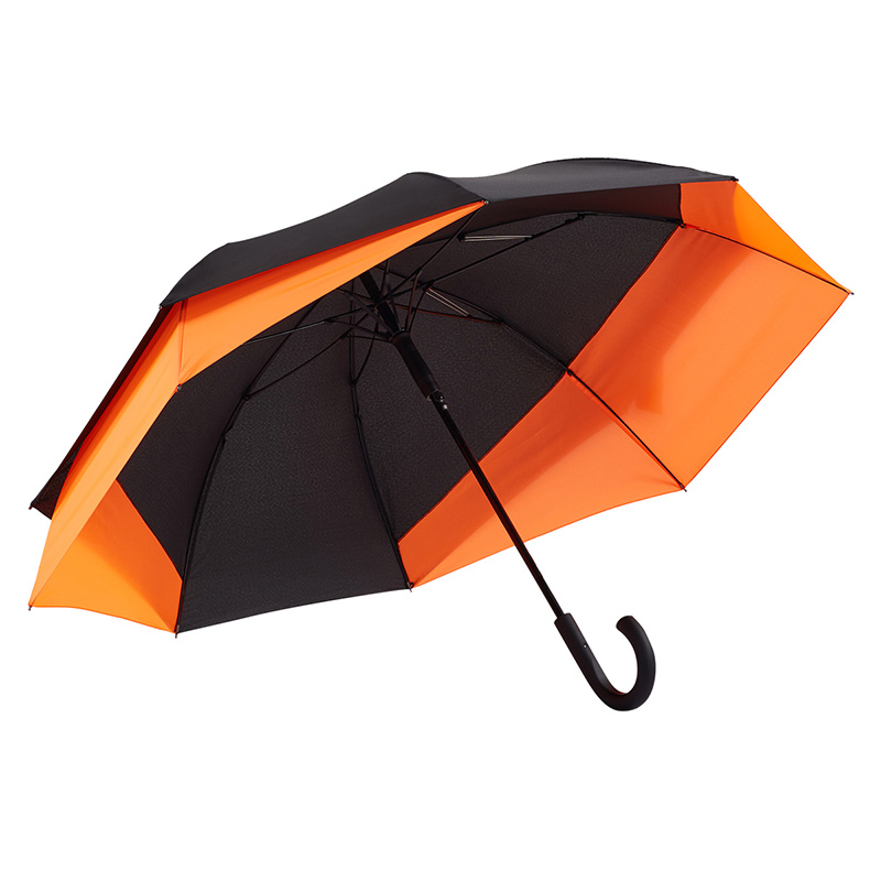 Promotional Custom Printing Extended Full Body Couple Double Layer Automatic Straight Umbrella for Outdoor