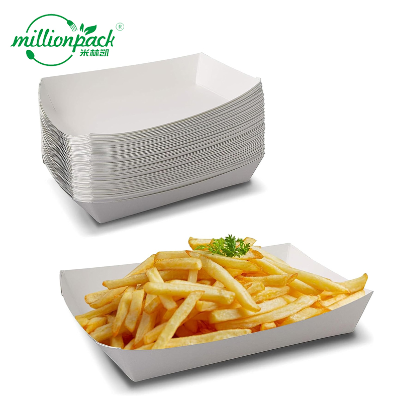 Kraft Paper Boat Tray for Snacks Food Serving Use Daily Food Service