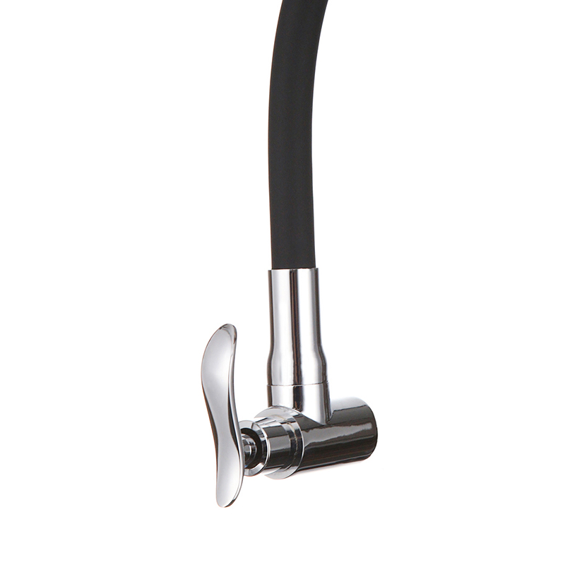 Single-Handle Black Zinc Mixer Ceramic Valve Core Hose Deck Kitchen Faucet