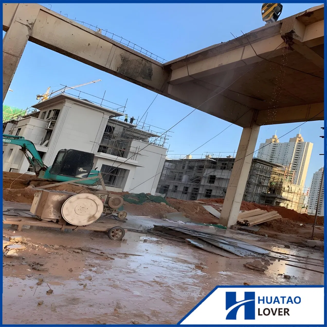 Алмазно-канатная пила для резки бетонных стен