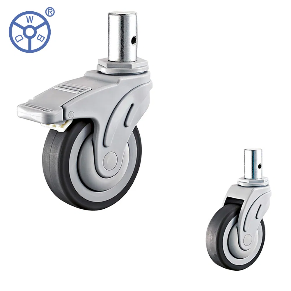 High Quality Bolt Hole 4 Inch Medical Hospital Bed Rotating Swivel Caster Hospital Wheels with Lock