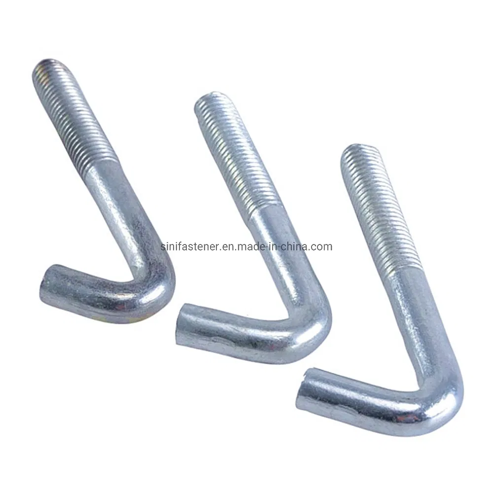 China Supplier Hot Sale L Bolt Gr8.8 Zinc Plated Anchor Bolt J-Bolt