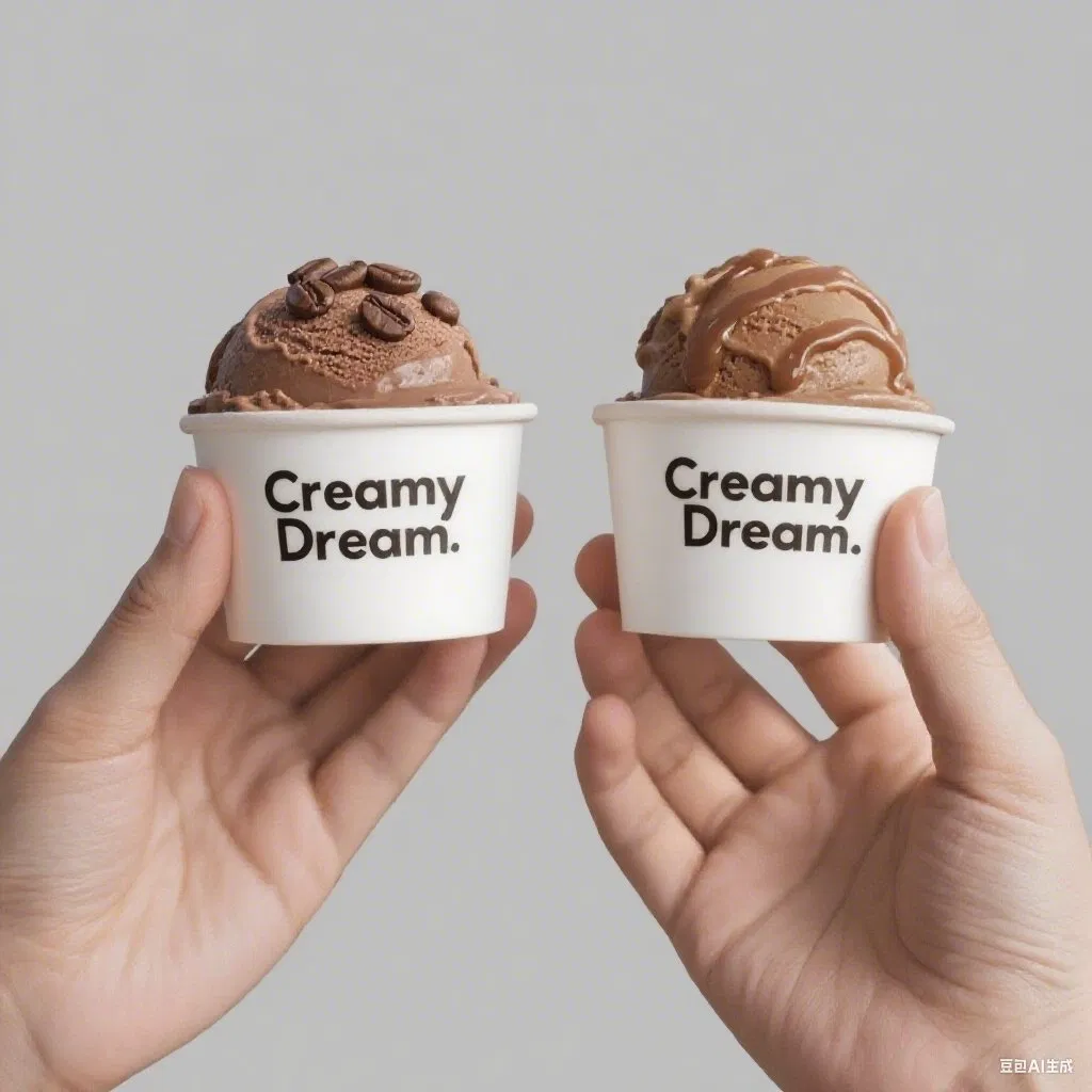 Экологичная бумажная чашка для мороженого