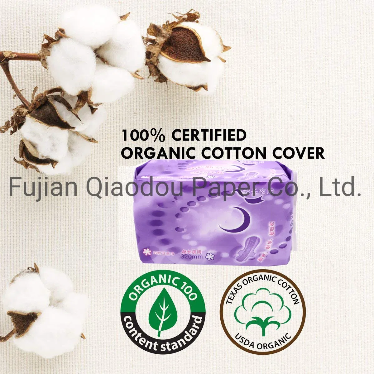 Eco-Friendly Super Soft Sanitary Towels Period Pads Sanitary Napkins Organic