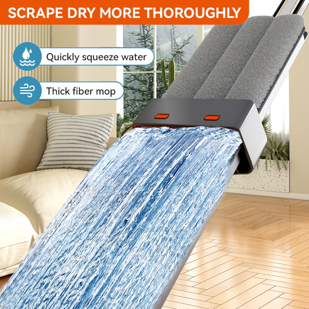 Versatile Flat Mop with Durable Stainless Steel Handle