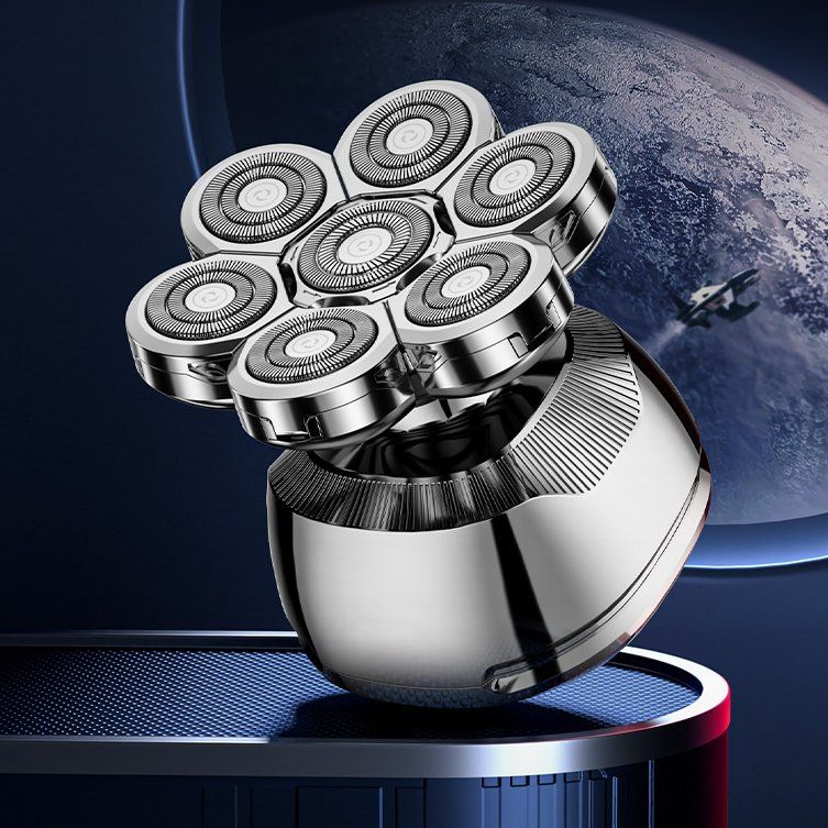 USB Seven-Blade Digital Display Electric Shaver Household Bald Self-Service Washable Cordless Hair Clipper