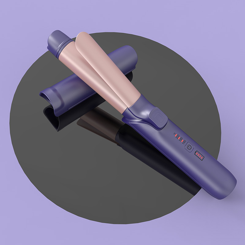 Portable Mini Pocket Straightener and Curling Iron, Rechargeable Wireless Ceramic Plate, Automatic Rotating Curling Iron