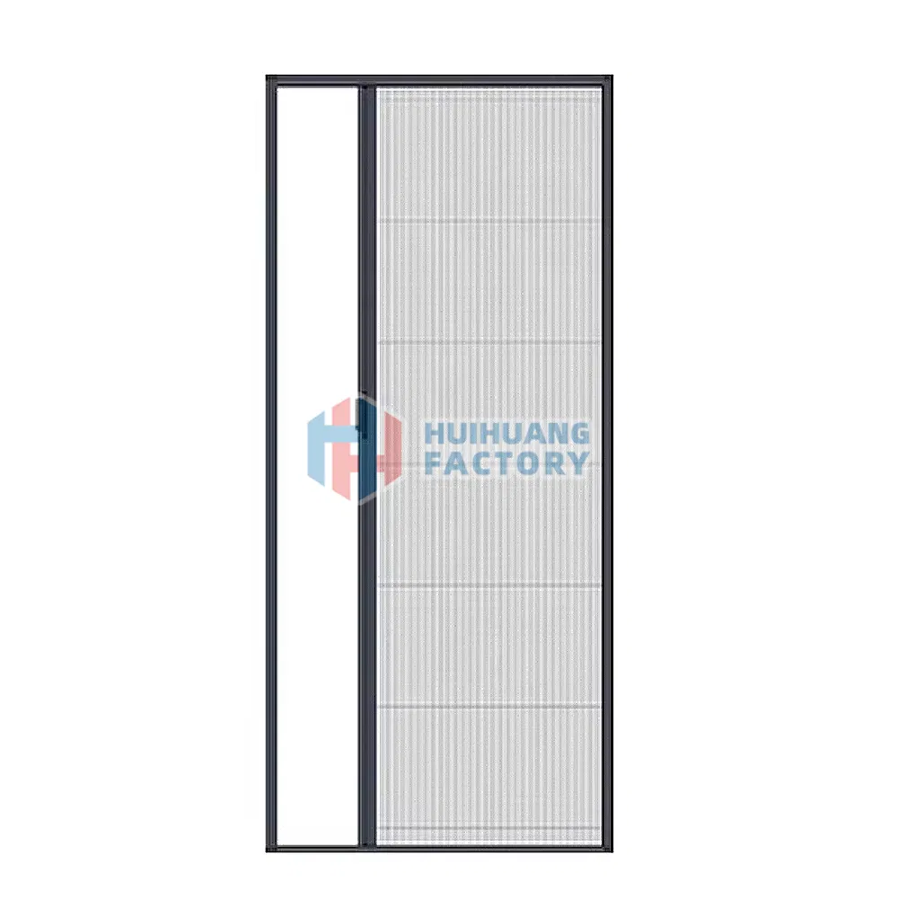 Aluminum Frame Sliding Door Pleated Mosquito Net Window Retractable Door Screen