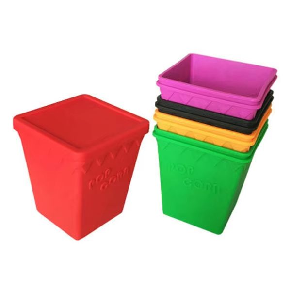 Brand New Square Popcorn Microwave Silicone High Quality DIY Popcorn Bucket Maker with Lid Box