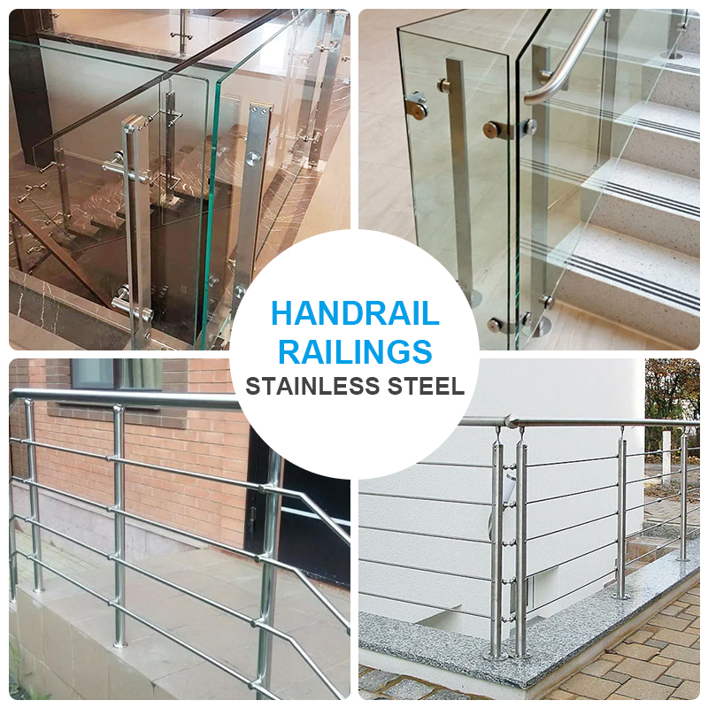 Custom Corridor/Balcony Glass Railing Safety Residential Stairs Handrail Balsustrade Post for Stair Parts