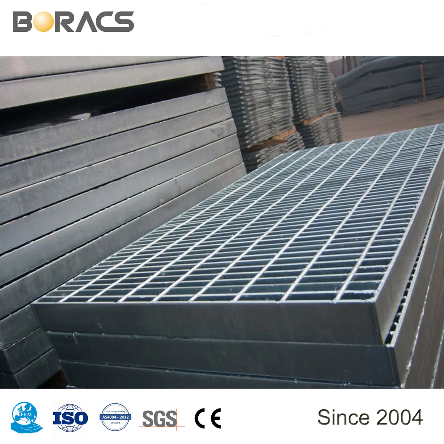 Hot DIP Galvanized Compound Bar Grating Steel Floor Grating with Checkered Plate