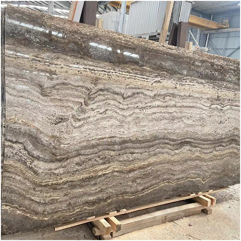 High Quality Sliver Travertine Slab Stone Table Home Decoration
