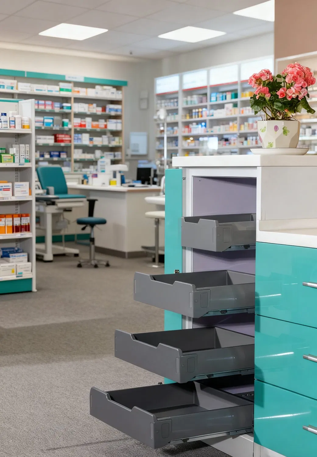 Выдвижной пластиковый ящик Tekey с доводчиком