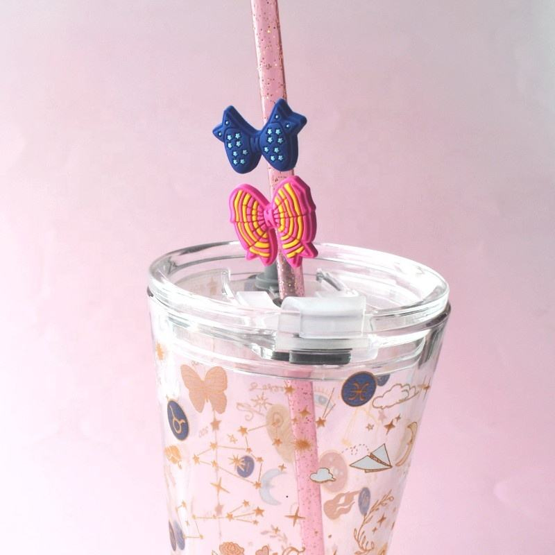 Cute Bee Silicone Straw Toppers for Children's Drinkware