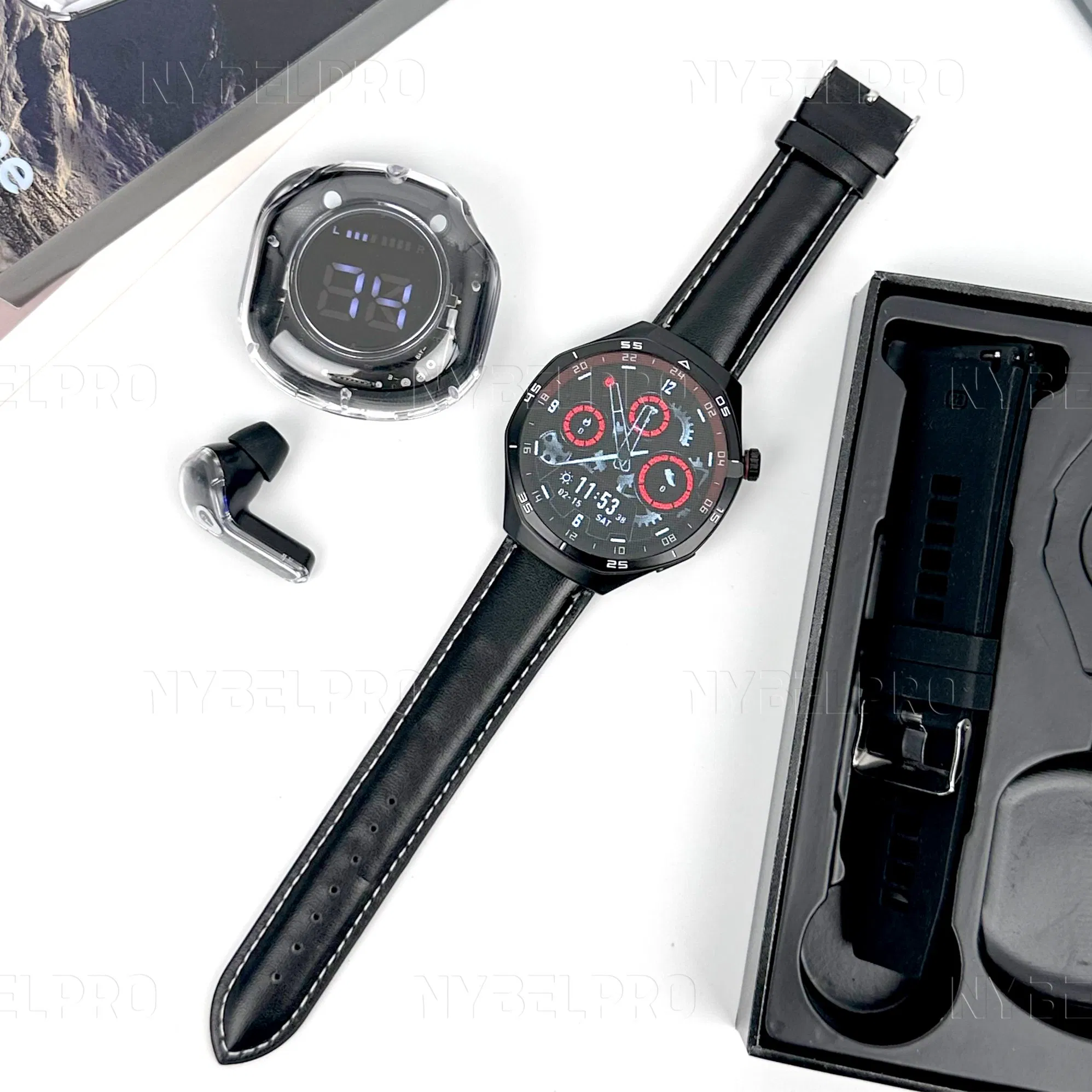 Christmas Gift Wholesale Price High Quality Wireless Bluetooth in-Ear Earphones with Case Display Battery Level Smart Watch Exquisite Packaging for Daily Life