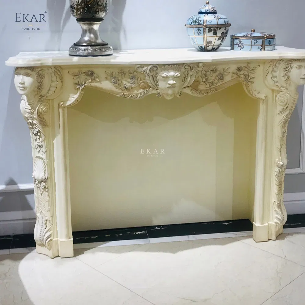 Classic Fireplace with Decorative Mantel for Living Room or Dining Area