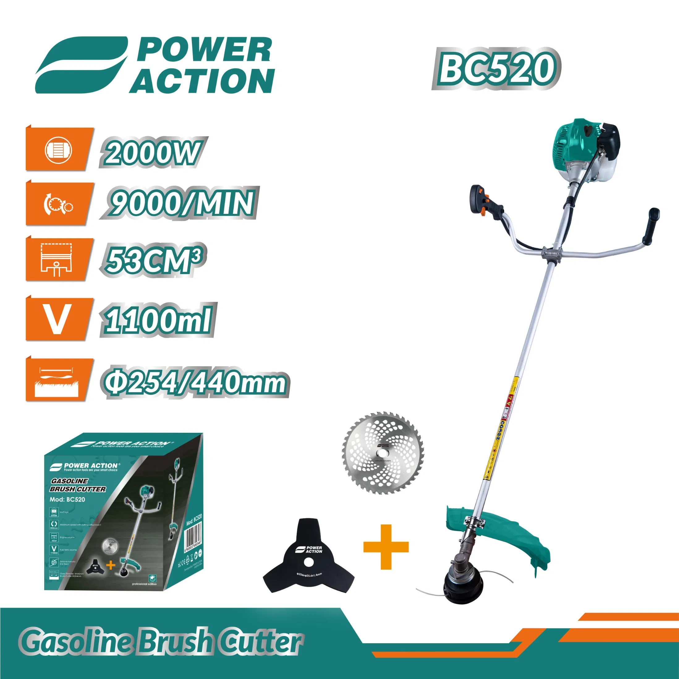 Portable Gasoline Power Grass Trimmer Brush Cutter Grass Cutter