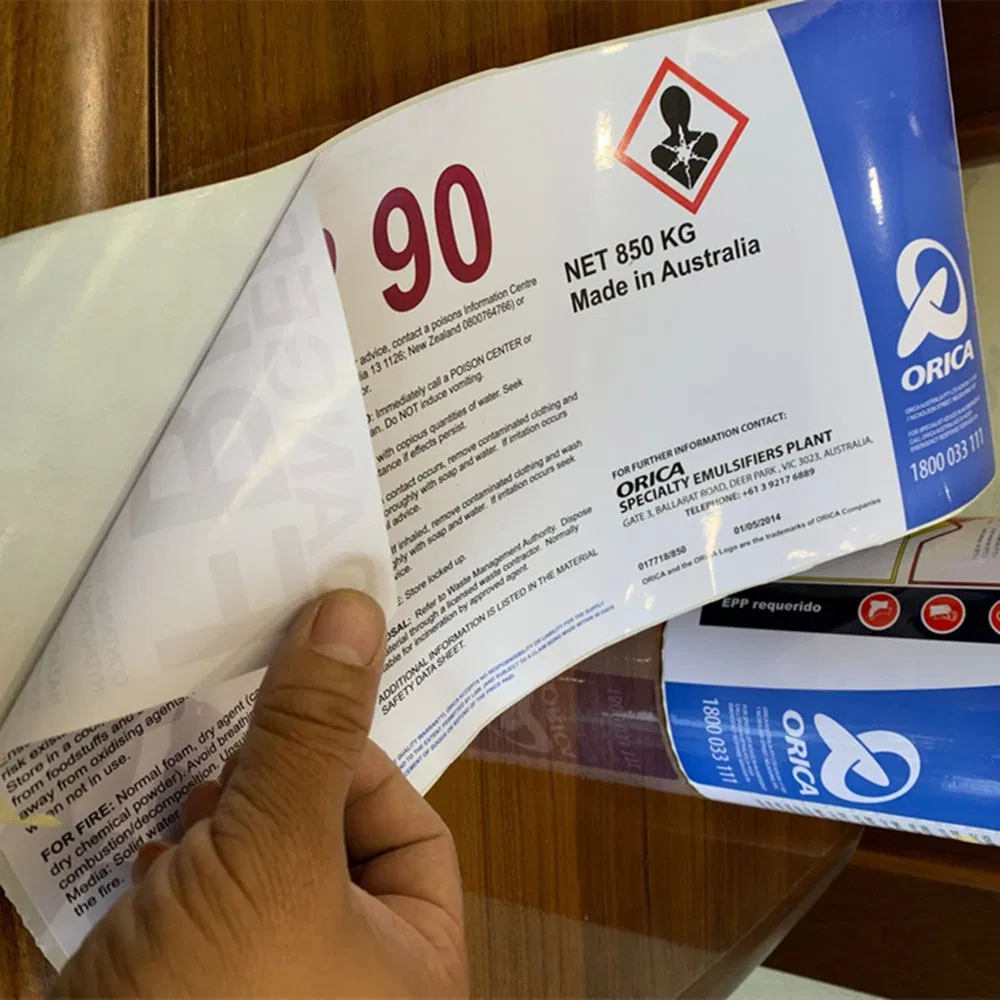 High Quality BOPP/PE/Po/PP/PVC/Pet/Vinyl/Silver/Pearlescent Film/Synthetic Paper Colorful Roll Adhesive Label with Glossy Finish