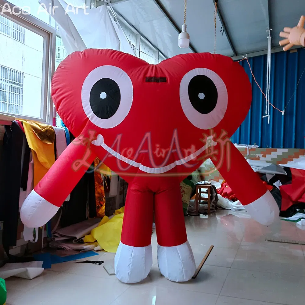 2.5mh Inflatable Heart Dress up Valentine's Day Love Cartoon Costume for Holiday or Wedding Decor