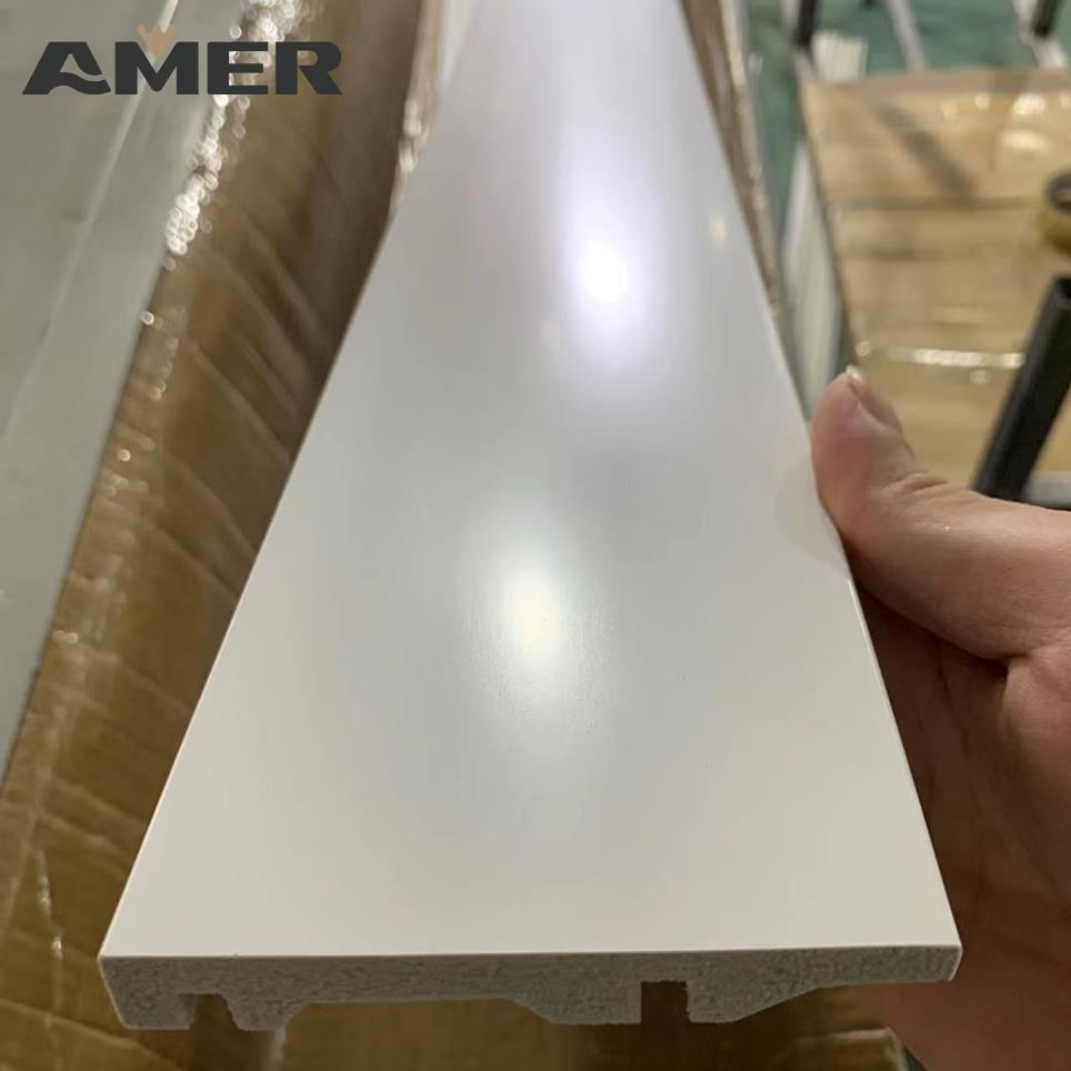 High Durability Easy Install Floor Wall Baseboard Molding Hotel White Polystyrene Base PS Skirting Board