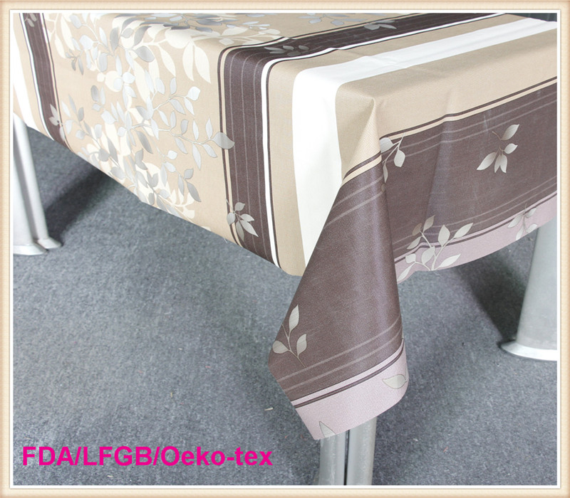PVC Printed Table Cloth with Nonwoven Backing for Wedding