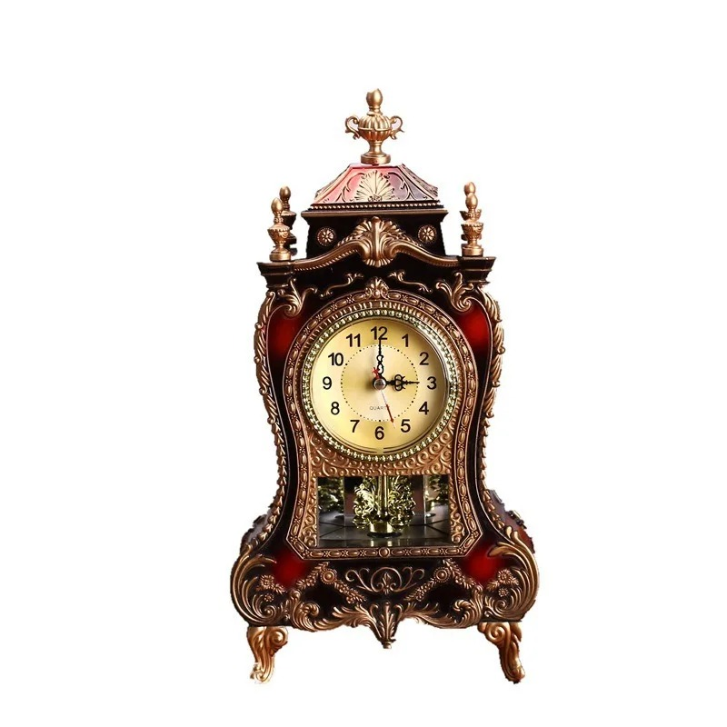 Customized Antique Desk Clock with Silent Sweep and 16 Melodies