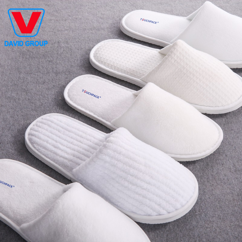 Hotel Disposable Towel Slipper Towel Fabric Open Toe Slippers