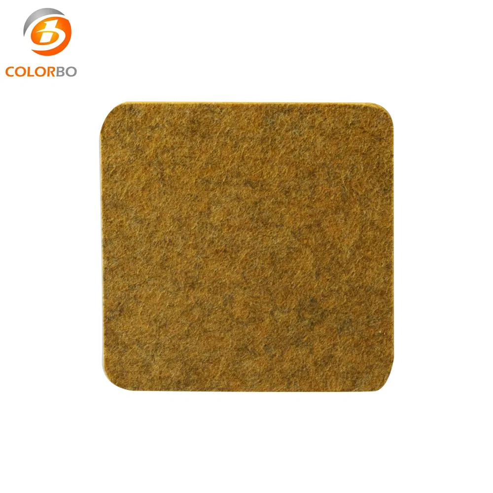CBB15 Rattan Yellow Polytester Fiber Panel Construction Material 9MM Pet Acoustic Panel