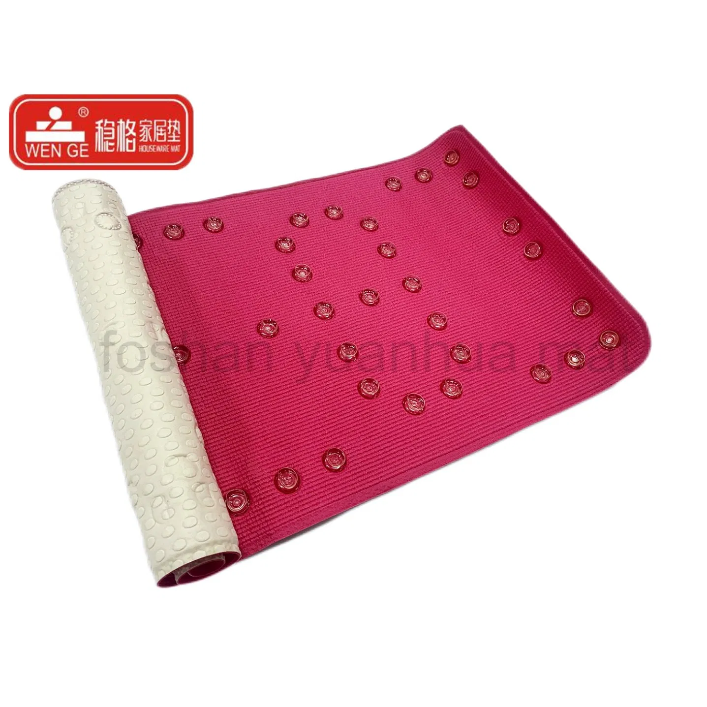 Hot Selling PVC Double Color Bath Tub Mat with Strong Suction Cups