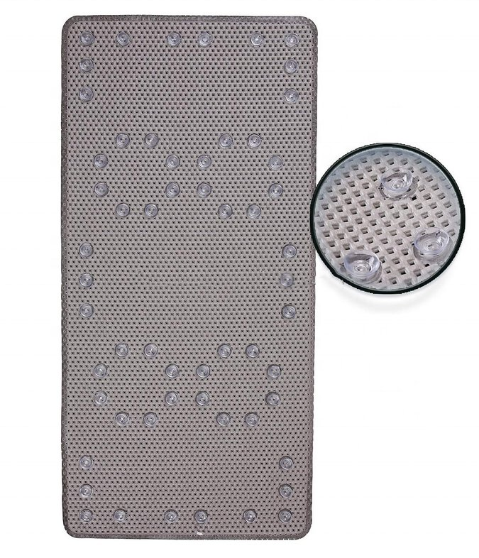 High Quality Bathtub Mats Eco-Friendly Strong Suction Ability Pure White Khaki Simple PVC Bath Mat for Bathroom