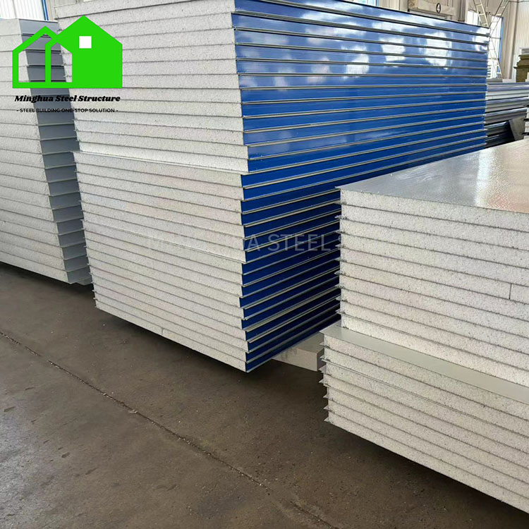 Easy to Install 50mm 75mm 100mm 200mm Roof Panels Insulated Metal Steel EPS Foam Sandwich Panel Board