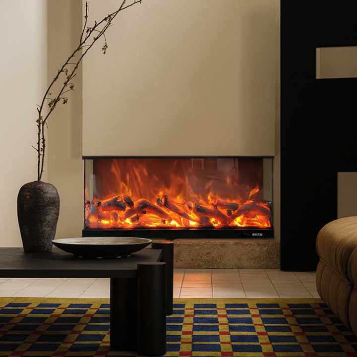 Indoor Flame Effect Decorative Home Appliance 3 Sided Electric Fireplace