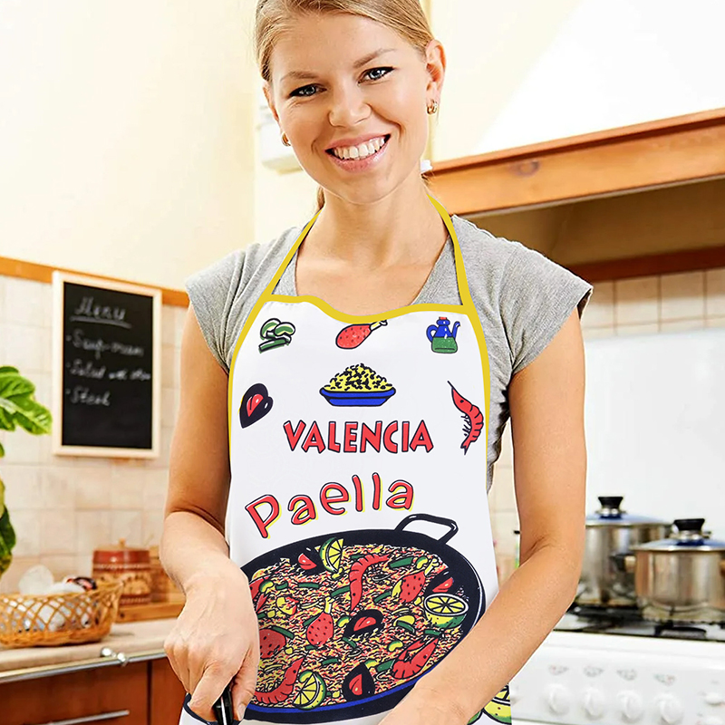 Printed Apron, Kitchen Apron, Oil-Proof, Stain-Proof, Water-Proof and Wear-Resistant, Home Apron, Work Clothes