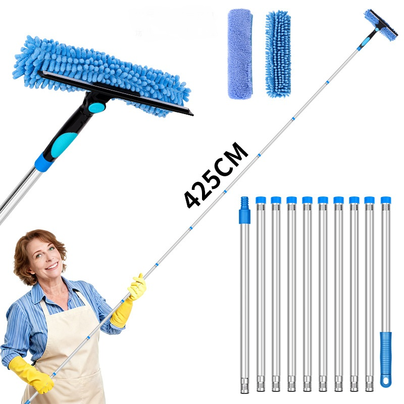 Щетка для мытья окон с телескопической ручкой и вращающейся головкой