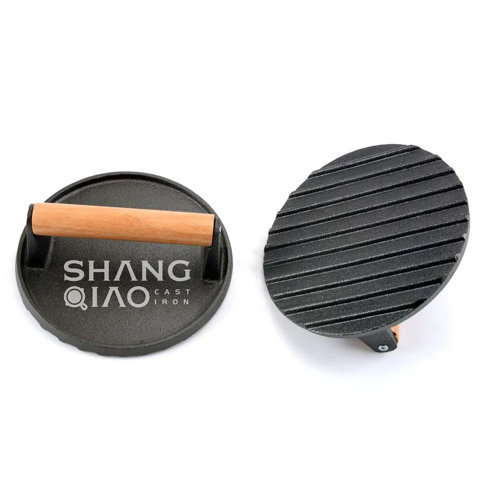 Pre Seasoned Heavy Duty Cast Iron Grill Steak and Burger Press