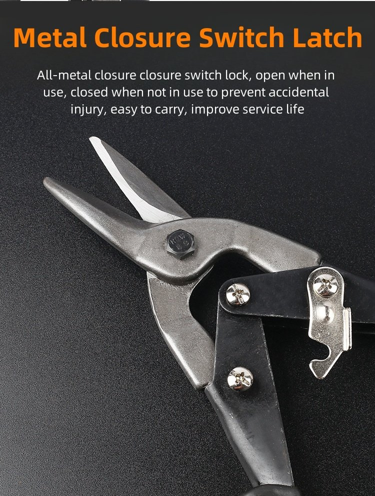 Heavy Duty Ergonomic Hand Tools Straight Aviation Tin Snips Multi Function Cut