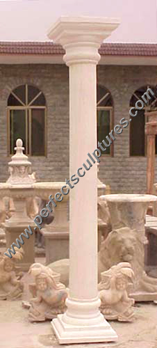 New Design Hot Sales Architectural Construction Decorative White Marble Building Gate Wedding Columns Pillars for Outdoor Garden Ornament (QCM164)
