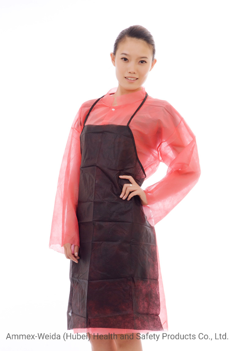 Simple Style Soft Non-Woven Apron Without Sleeves for Single Use in Production Process