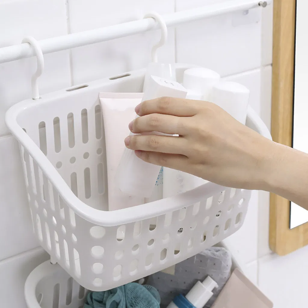 Plastic Hanging Shower Basket with Hook Makeup Organizer Basket for Bathroom Storage Holder Kitchen Holder