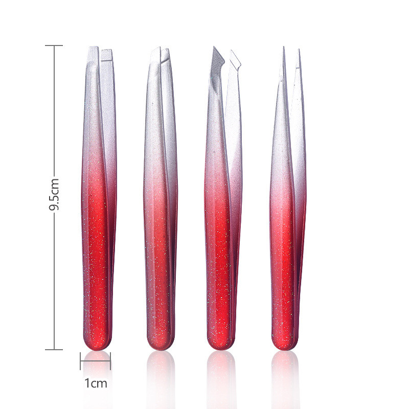 Precise Stainless Steel Plucking Splinter Hair Removal Eyelash Extension Eyebrow Tweezers Set