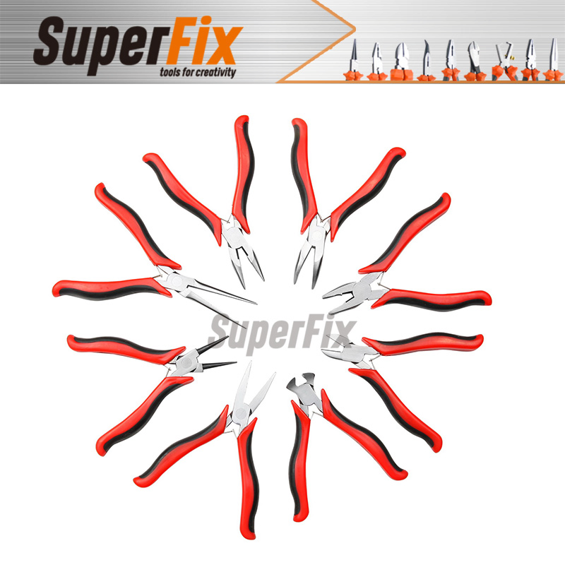 Alicate Professional Plier with Dipped Handle, Polish Finish, Carbon Steel, Funcitonal/Cutting/Twisting/Clamping, Mini Pliers