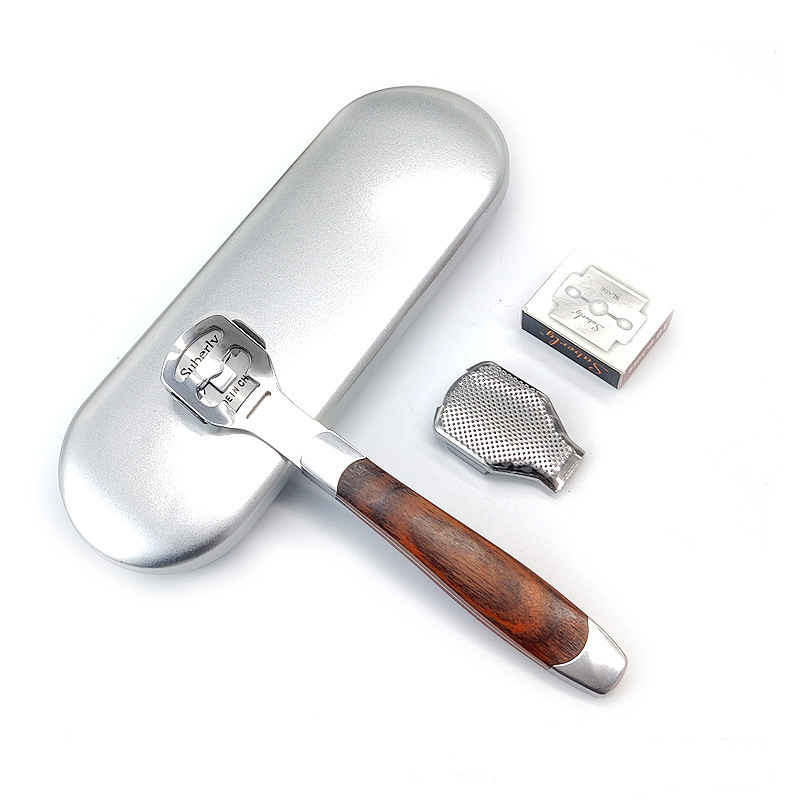 Foot Care Pedicure Tools Kit Callus Shaver Hard Skin Remover Wood Handle