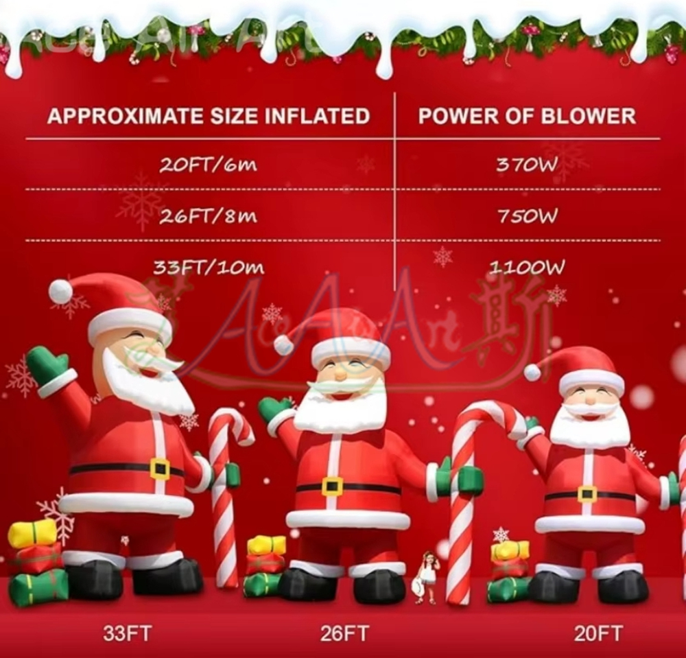 26FT Christmas Inflatable Santa Claus with Cindy Cane & Gift Boxes, Outdoor Blow up Giant Santa Inflatable Christmas Decoration
