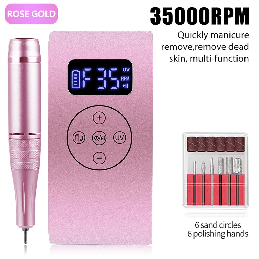 35000 Rpm Nail Polisher Two-in-One Rechargeable Nail Remover and Polisher Drying Light Therapy Nail Lamp