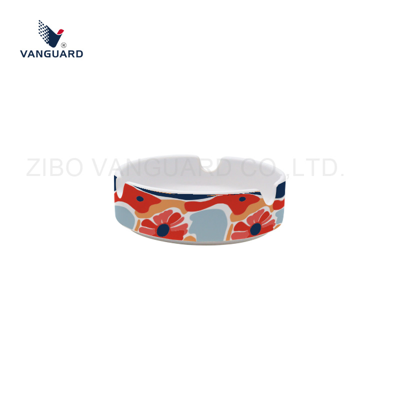 Outdoor Cigarette Ashtray White Indoor Round Custom Ceramic Cigarette Ashtray