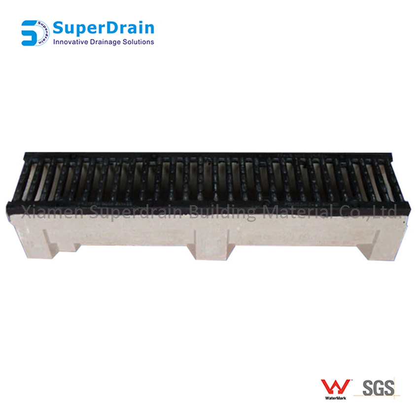 Heavy Duty D400 Cast Iron Grate Durable Polymer Concrete Resin Rainwater Drainage Channel