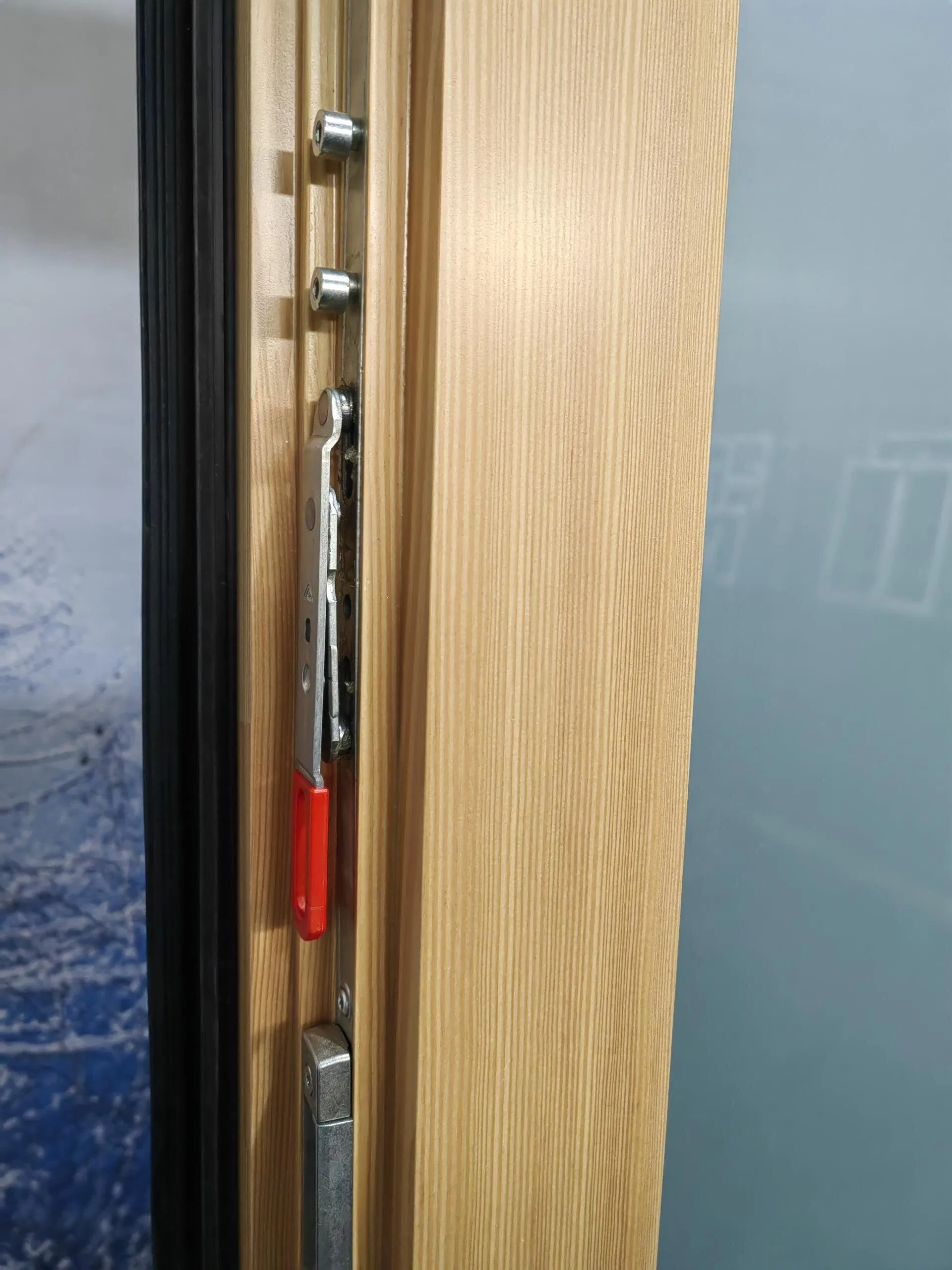 Penjoy Soundproof Energy Efficient Aluminum Clad Wooden Door Exterior Tempered Glass Door