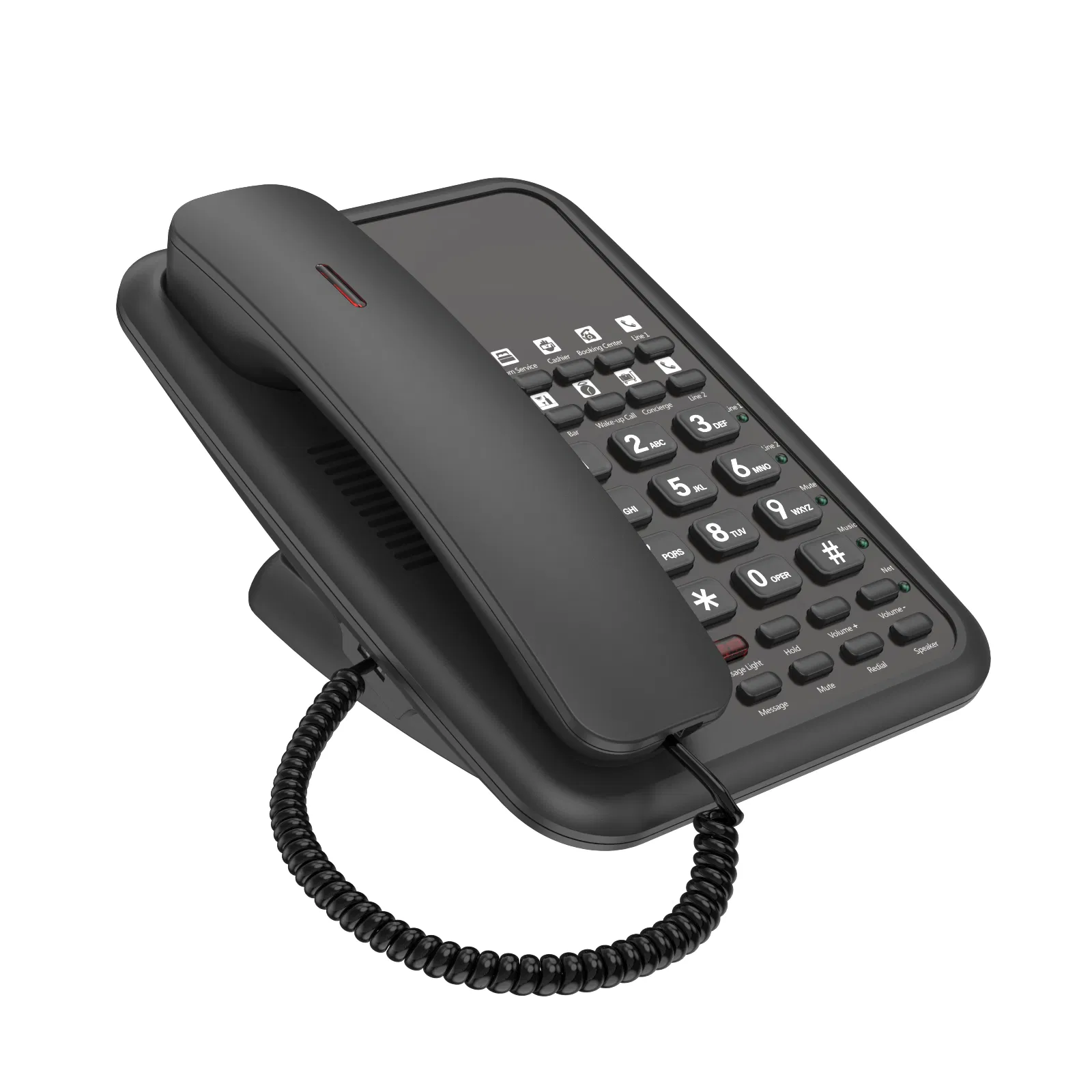 Sleek SIP Hotel Room Telephone with 10 Speed Dial Buttons