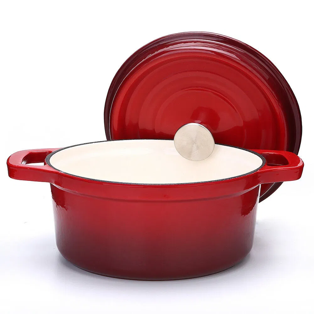 Hot Sales Red Enamel Coating Non Stick Enameled Pot Casserole with Lid